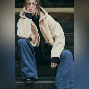 Zara HOODED FLEECE JACKET